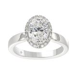 14K WHITE GOLD 2 1/4CT ROUND/OVAL DIAMOND LADIES RING