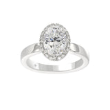 14K WHITE GOLD 2 1/4CT ROUND/OVAL DIAMOND LADIES RING