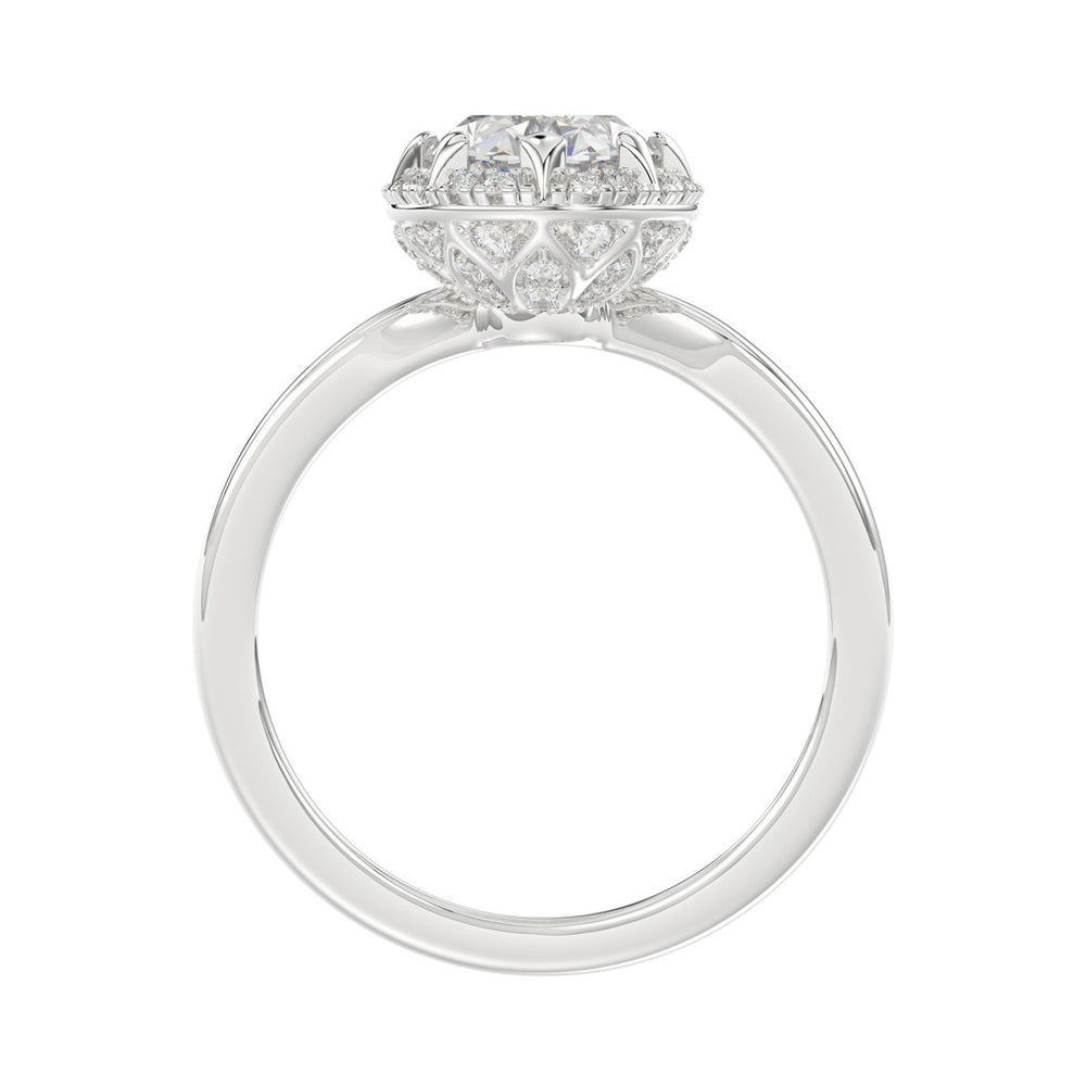 14K WHITE GOLD 2 1/4CT ROUND/OVAL DIAMOND LADIES RING