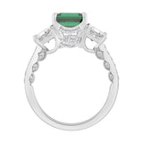 14K WHITE GOLD 6 1/3CT ROUND/GREEN EMERALD DIAMOND LADIES RING (CENTER STONE GREEN EMERALD DIAMOND 5CT)