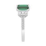 14K WHITE GOLD 6 1/3CT ROUND/GREEN EMERALD DIAMOND LADIES RING (CENTER STONE GREEN EMERALD DIAMOND 5CT)