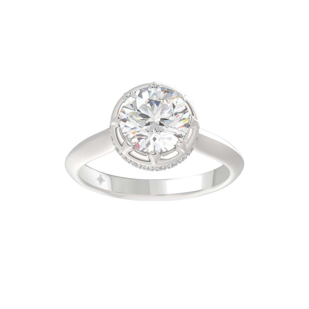 14K WHITE GOLD 2 1/2CT ROUND DIAMOND LADIES RING (CENTER STONE ROUND DIAMOND 2CT)