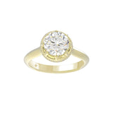 14K YELLOW GOLD 2 1/2CT ROUND DIAMOND LADIES RING (CENTER STONE ROUND DIAMOND 2CT)