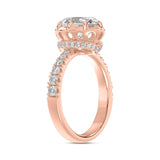 14K ROSE GOLD 2 1/2CT ROUND/OVAL DIAMOND LADIES RING (CENTER STONE OVAL DIAMOND 2CT)
