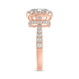 14K ROSE GOLD 2 1/2CT ROUND/OVAL DIAMOND LADIES RING (CENTER STONE OVAL DIAMOND 2CT)