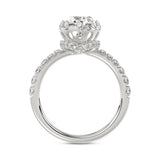14K WHITE GOLD 2 1/2CT ROUND/OVAL DIAMOND LADIES RING (CENTER STONE OVAL DIAMOND 2CT)