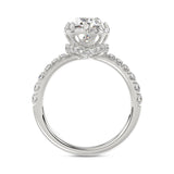 14K WHITE GOLD 2 1/2CT ROUND/OVAL DIAMOND LADIES RING (CENTER STONE OVAL DIAMOND 2CT)