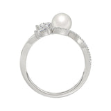 14K WHITE GOLD 3/4CT ROUND/MARQUISE/PEARL/PEAR DIAMOND LADIES RING