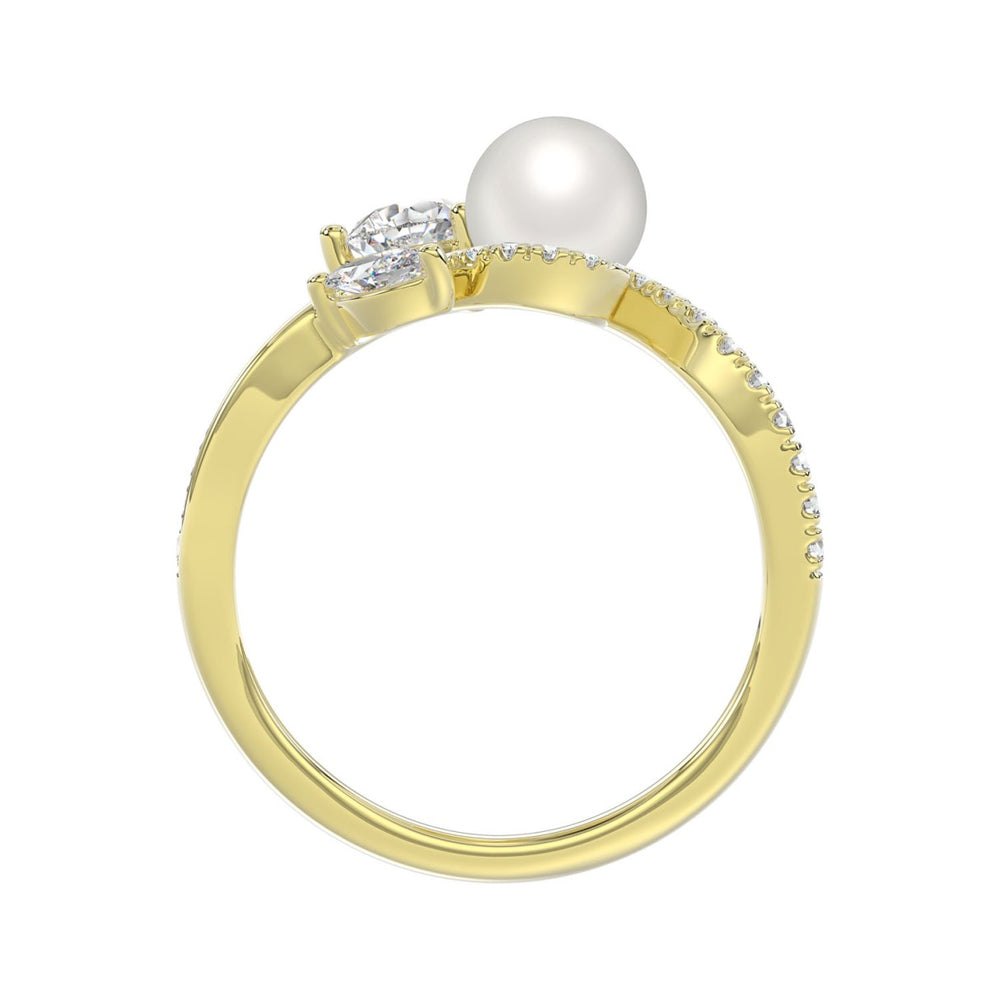 14K YELLOW GOLD 3/4CT ROUND/MARQUISE/PEARL/PEAR DIAMOND LADIES RING