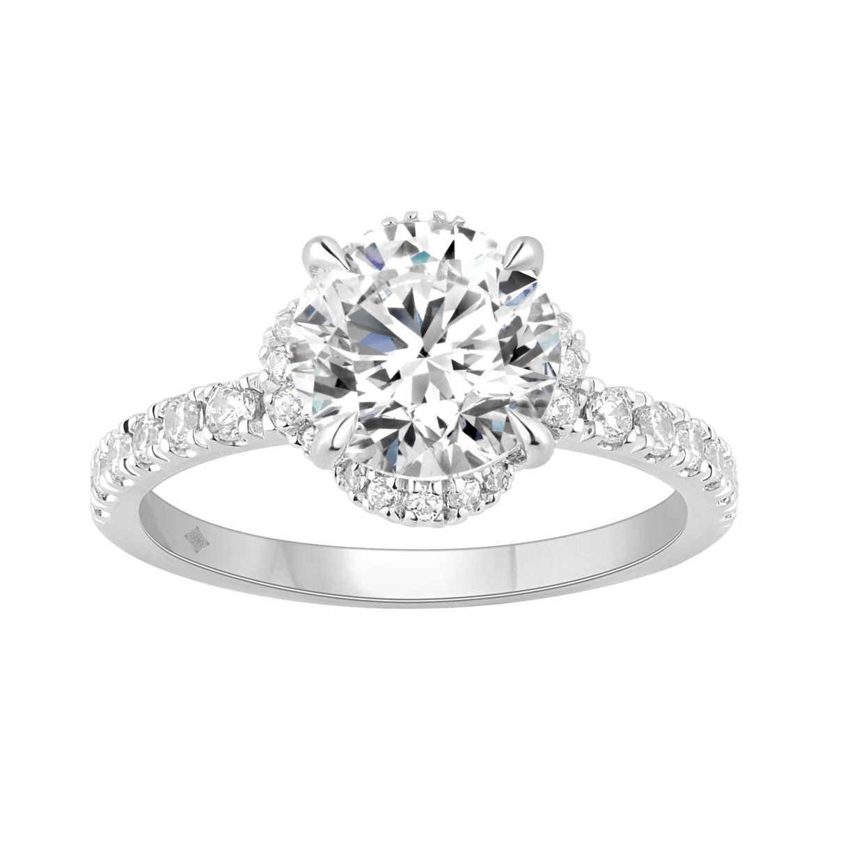 14K WHITE GOLD 2 1/2CT ROUND DIAMOND LADIES RING (CENTER STONE ROUND DIAMOND 2CT)
