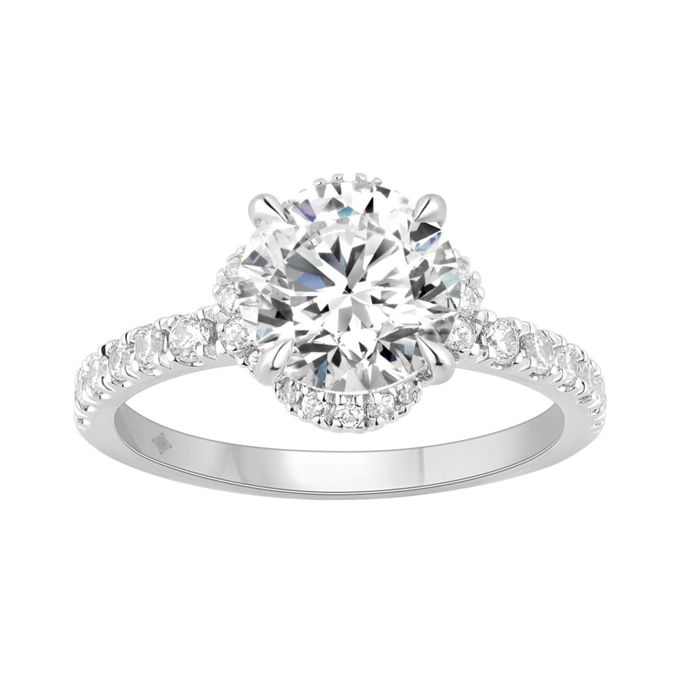 14K WHITE GOLD 2 1/2CT ROUND DIAMOND LADIES RING (CENTER STONE ROUND DIAMOND 2CT)
