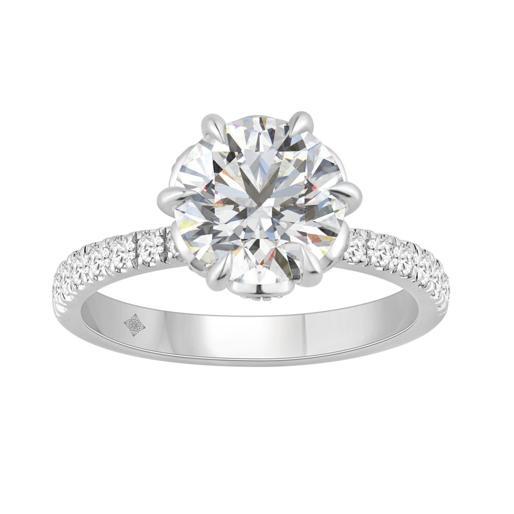 14K WHITE GOLD 2 1/2CT ROUND DIAMOND LADIES RING (CENTER STONE ROUND DIAMOND 2CT)