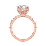 14K ROSE GOLD 2 1/2CT ROUND DIAMOND LADIES RING (CENTER STONE ROUND DIAMOND 2CT)