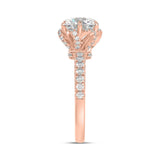 14K ROSE GOLD 2 1/2CT ROUND DIAMOND LADIES RING (CENTER STONE ROUND DIAMOND 2CT)