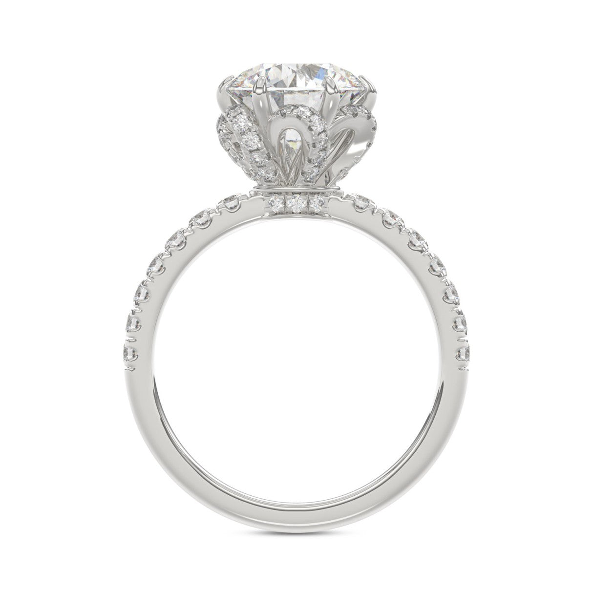 14K WHITE GOLD 2 1/2CT ROUND DIAMOND LADIES RING (CENTER STONE ROUND DIAMOND 2CT)