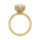 14K YELLOW GOLD 2 1/2CT ROUND DIAMOND LADIES RING (CENTER STONE ROUND DIAMOND 2CT)