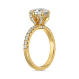 14K YELLOW GOLD 2 1/2CT ROUND DIAMOND LADIES RING (CENTER STONE ROUND DIAMOND 2CT)