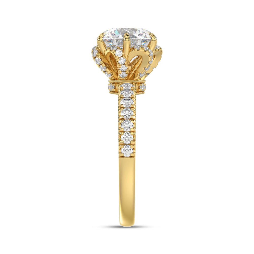 14K YELLOW GOLD 2 1/2CT ROUND DIAMOND LADIES RING (CENTER STONE ROUND DIAMOND 2CT)