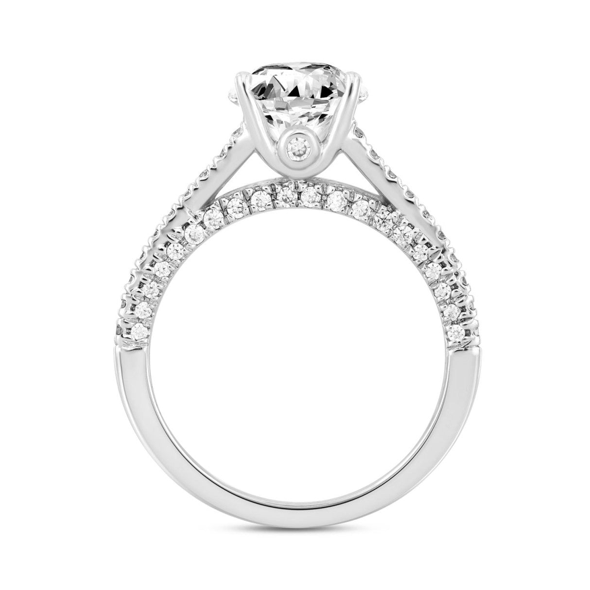 14K WHITE GOLD 4.00CT ROUND/PRINCESS/OVAL DIAMOND LADIES RING (CENTER STONE OVAL DIAMOND 2 1/2CT)