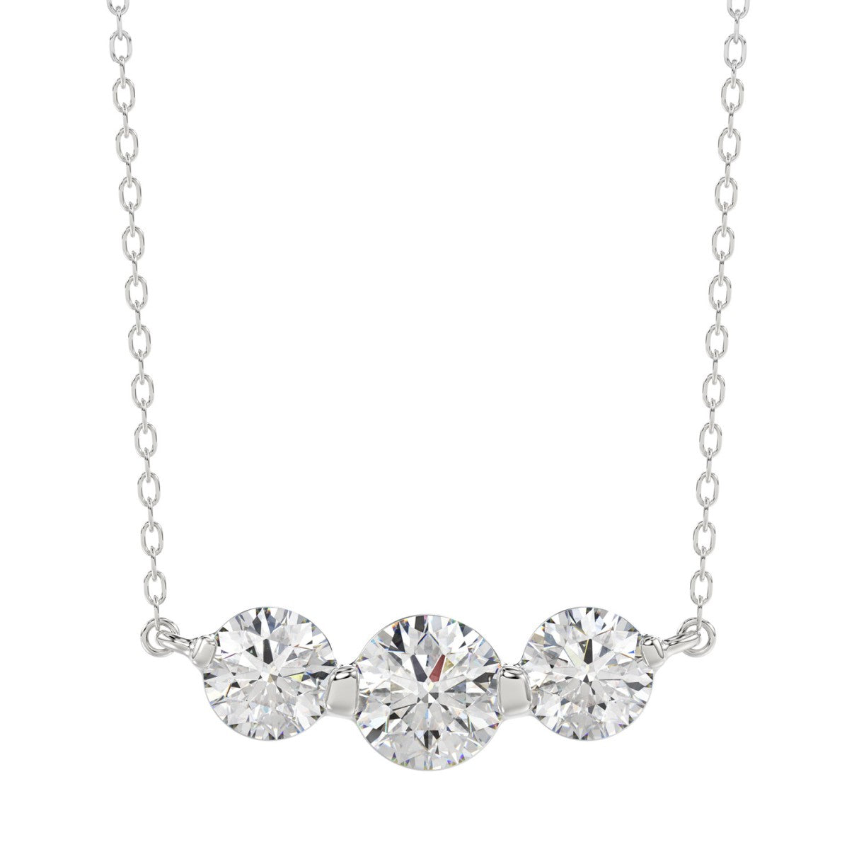 14K WHITE GOLD 3/4CT ROUND DIAMOND LADIES PENDANT WITH CHAIN