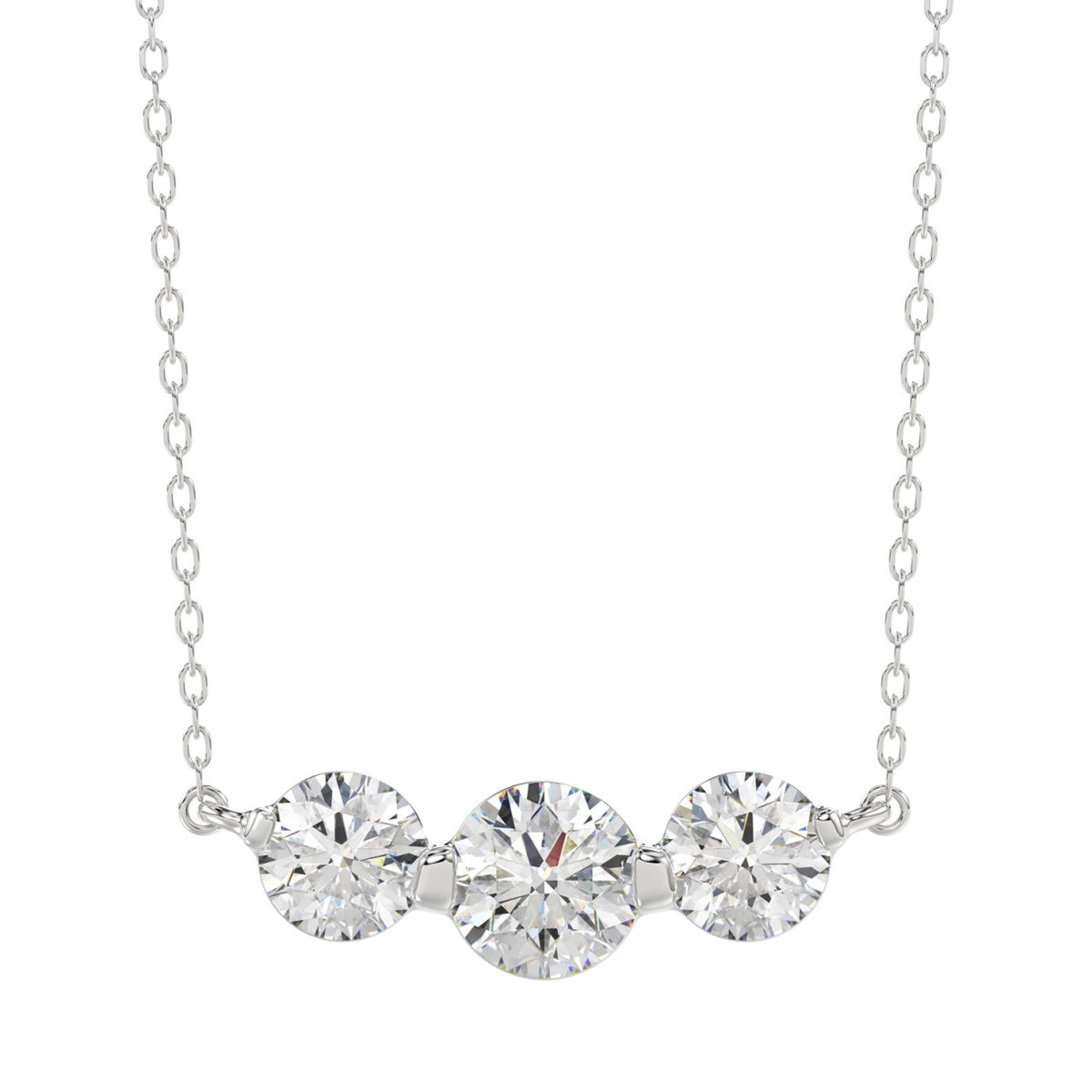 14K WHITE GOLD 3/4CT ROUND DIAMOND LADIES PENDANT WITH CHAIN