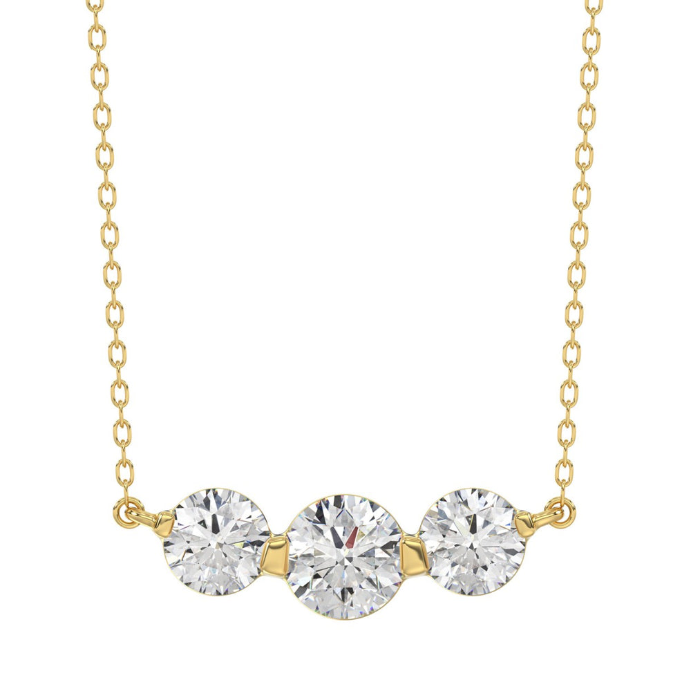 14K YELLOW GOLD 3/4CT ROUND DIAMOND LADIES PENDANT WITH CHAIN