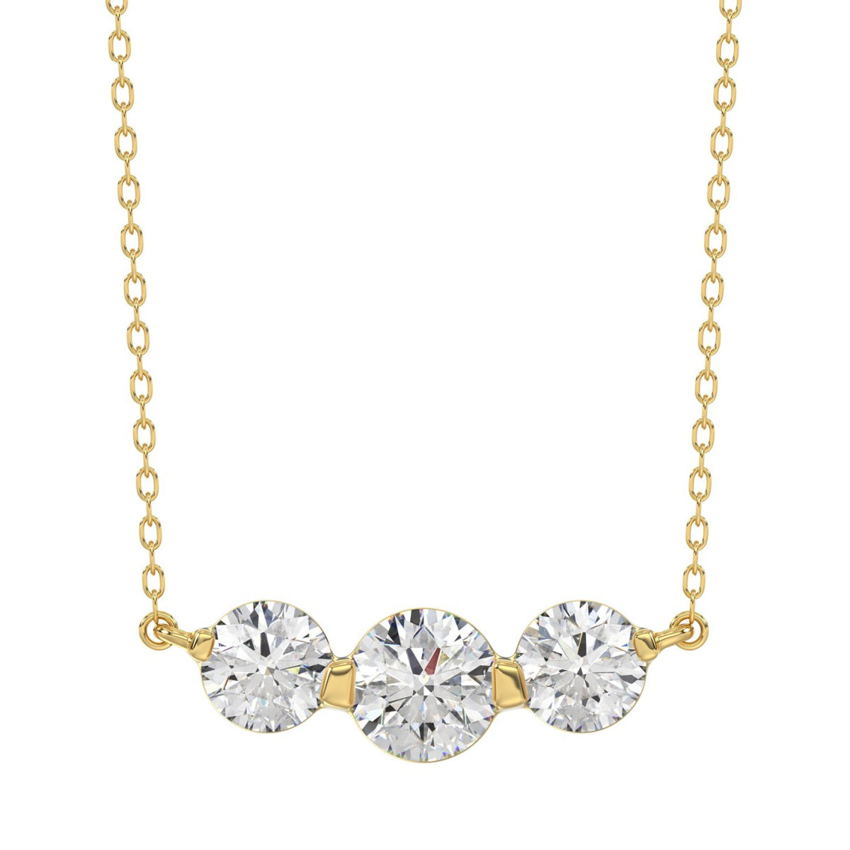 14K YELLOW GOLD 3/4CT ROUND DIAMOND LADIES PENDANT WITH CHAIN
