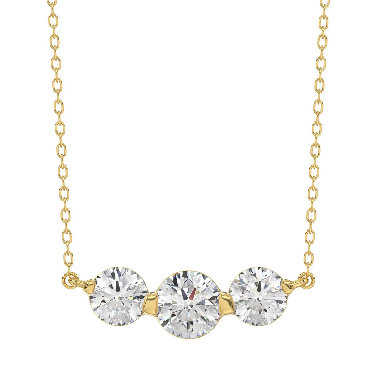 14K YELLOW GOLD 3/4CT ROUND DIAMOND LADIES PENDANT WITH CHAIN