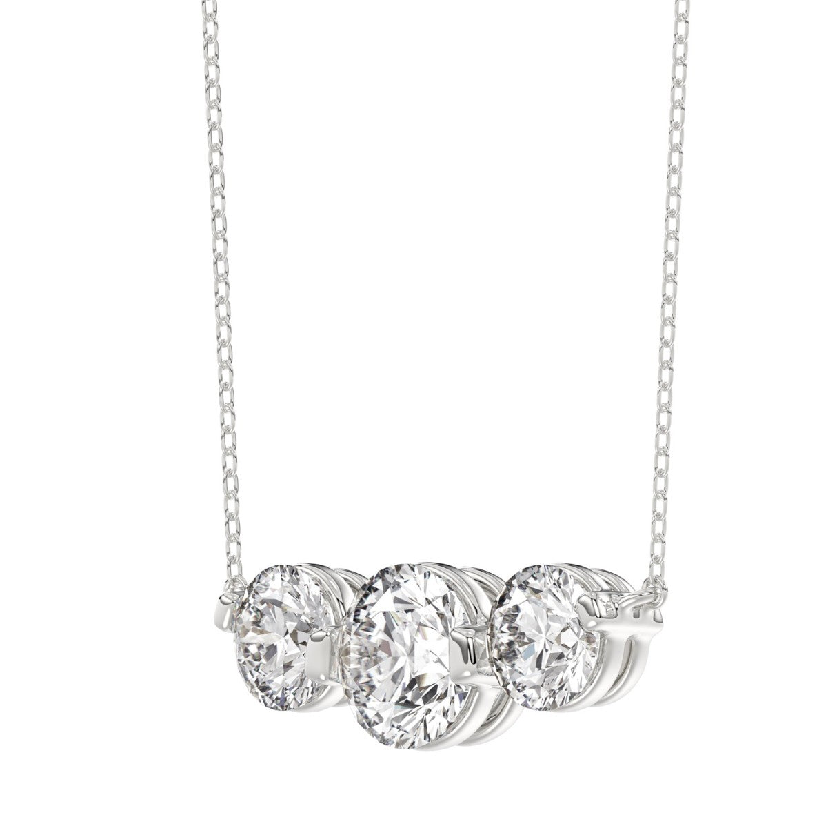 14K WHITE GOLD 1 1/2CT ROUND DIAMOND LADIES PENDANT WITH CHAIN