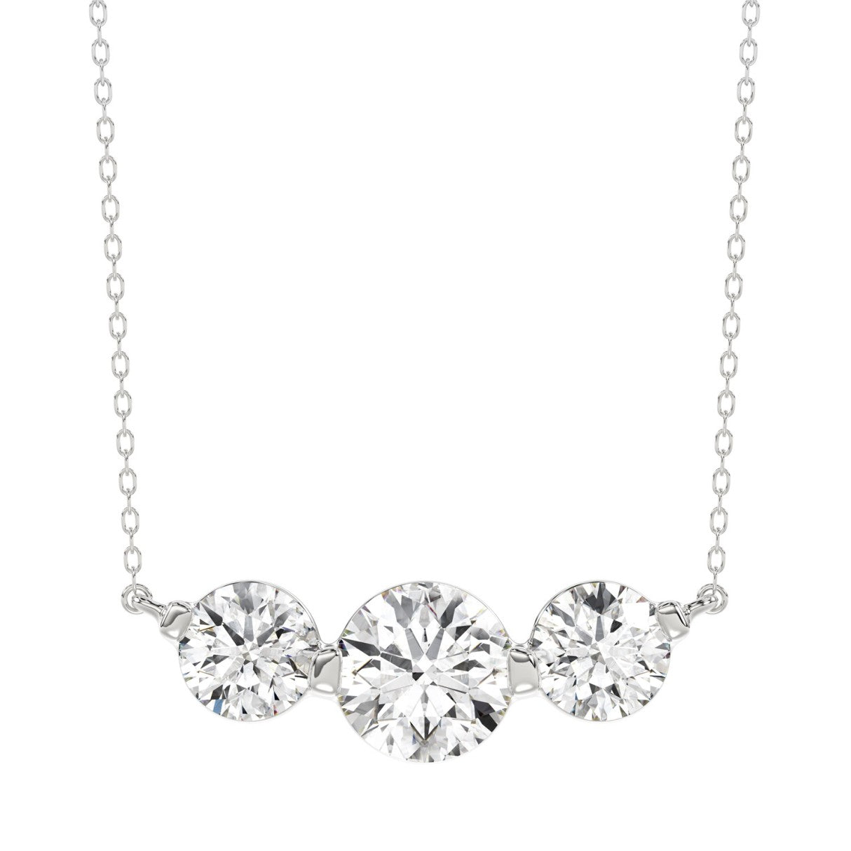 14K WHITE GOLD 2.00CT ROUND DIAMOND LADIES PENDANT WITH CHAIN