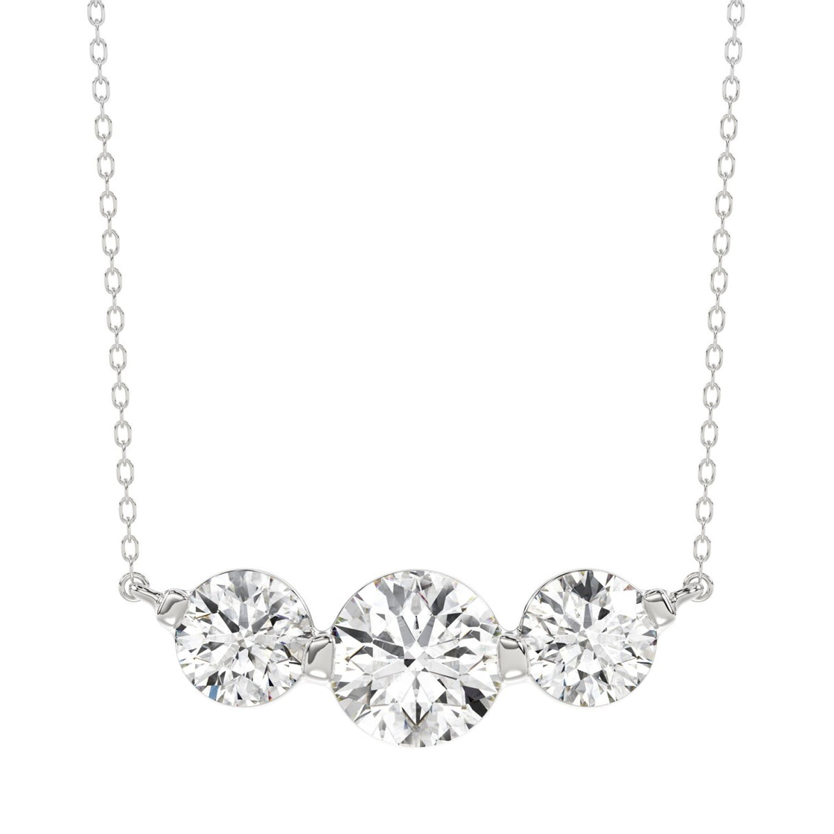 14K WHITE GOLD 2.00CT ROUND DIAMOND LADIES PENDANT WITH CHAIN