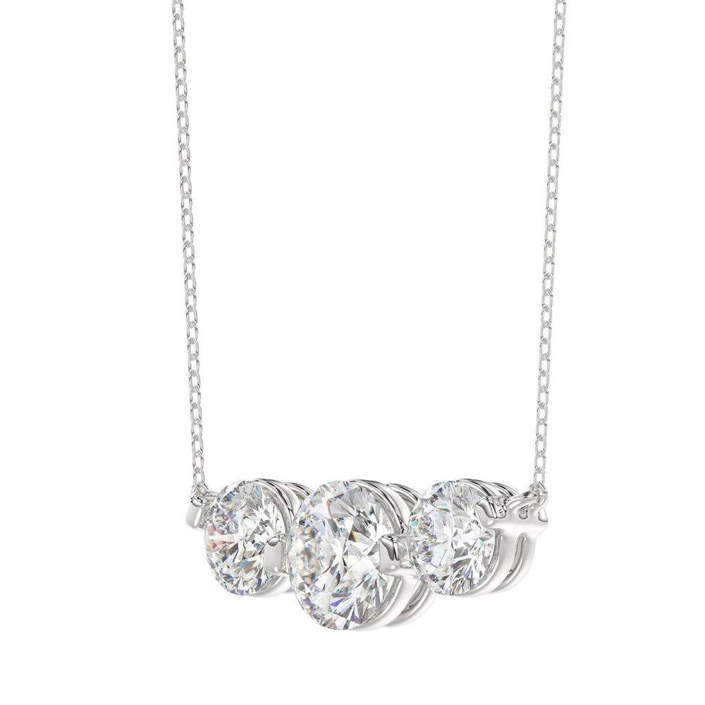 14K WHITE GOLD 2.00CT ROUND DIAMOND LADIES PENDANT WITH CHAIN