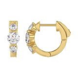 14K YELLOW GOLD 1.00CT ROUND DIAMOND LADIES HOOPS EARRING