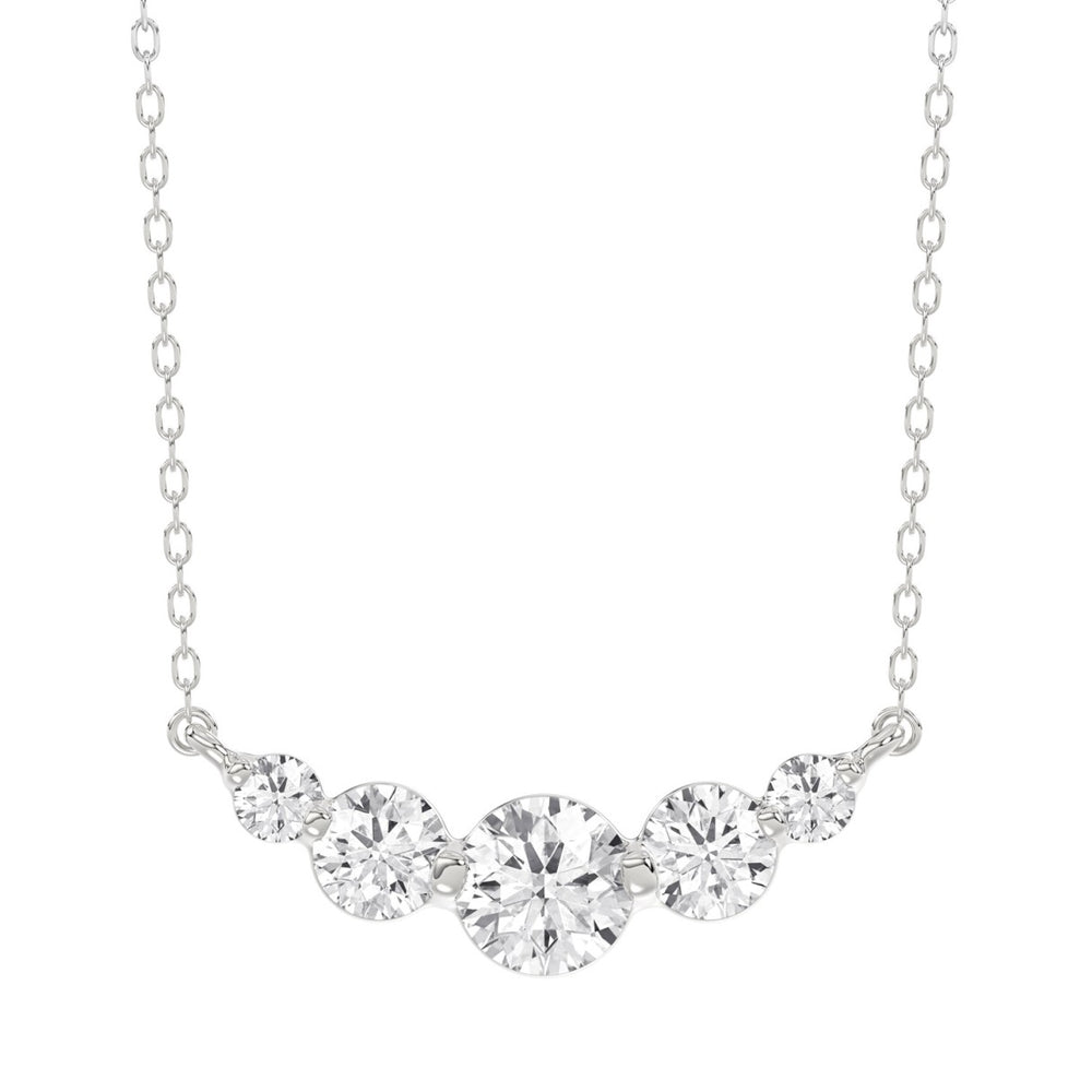 14K WHITE GOLD 1/2CT ROUND DIAMOND LADIES NECKLACE