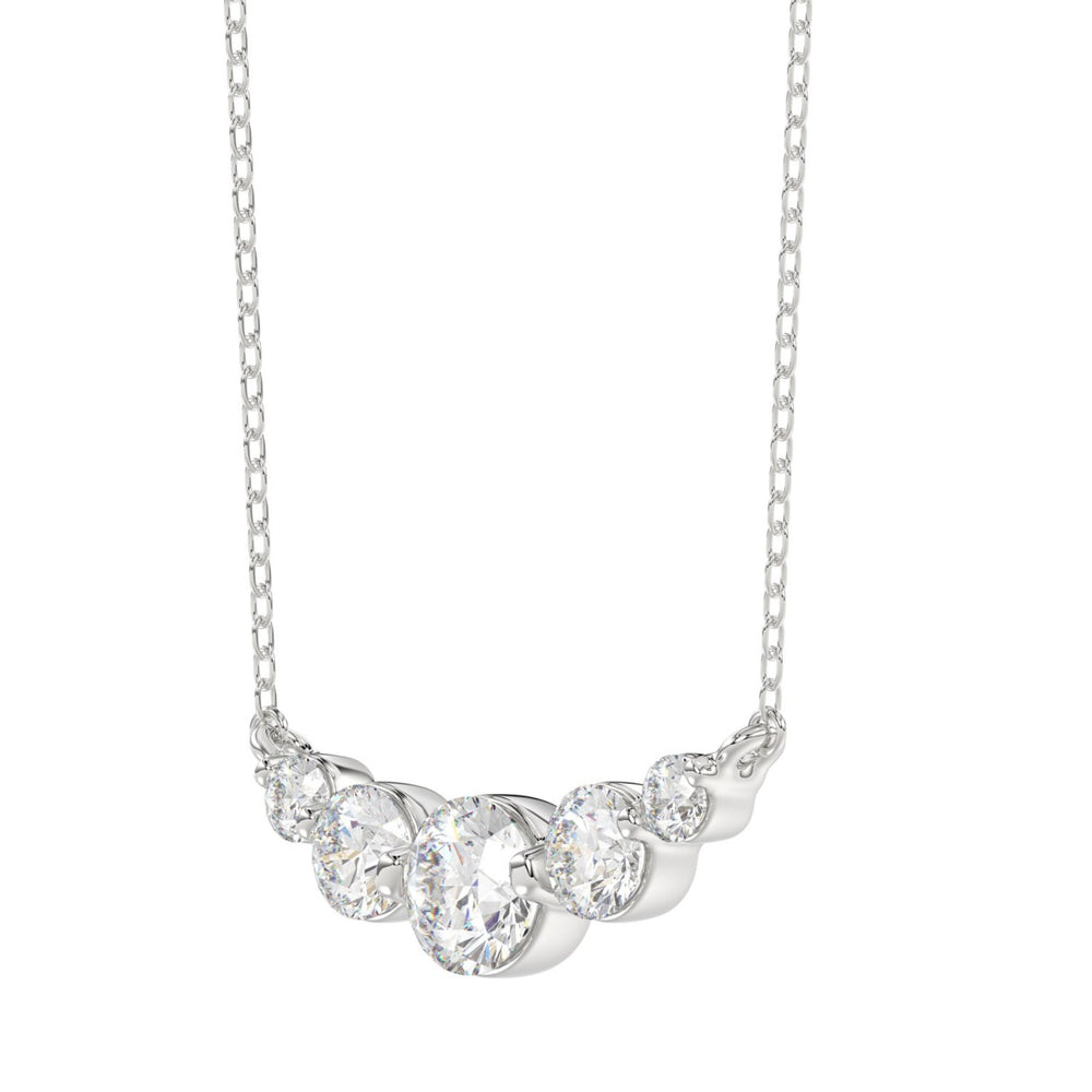 14K WHITE GOLD 1/2CT ROUND DIAMOND LADIES NECKLACE
