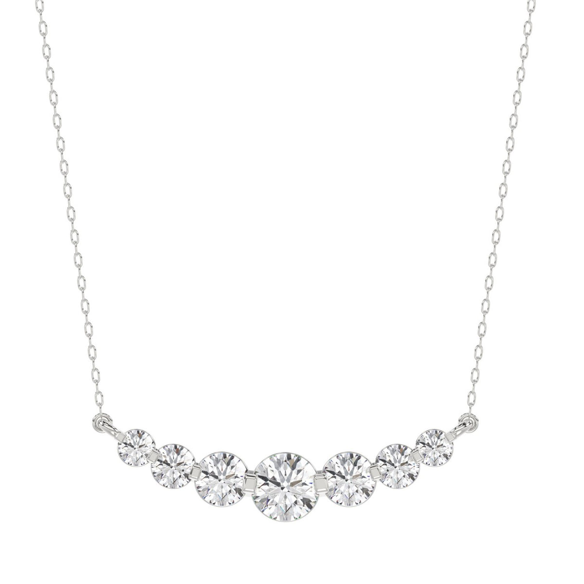 14K WHITE GOLD 1/2CT ROUND DIAMOND LADIES NECKLACE