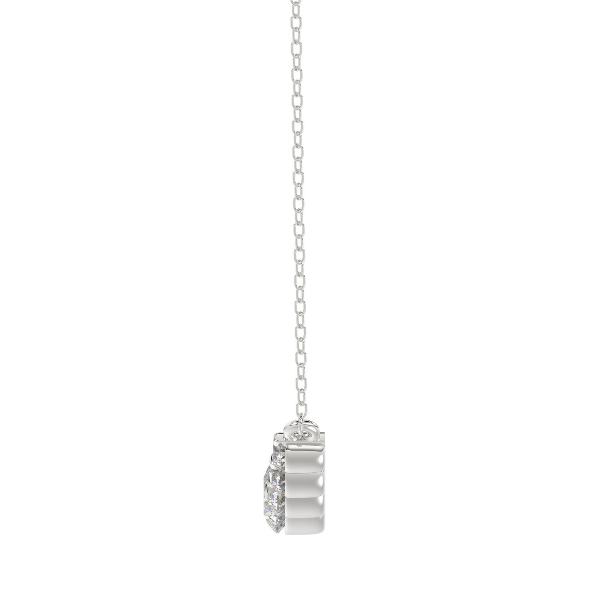 14K WHITE GOLD 1/2CT ROUND DIAMOND LADIES NECKLACE