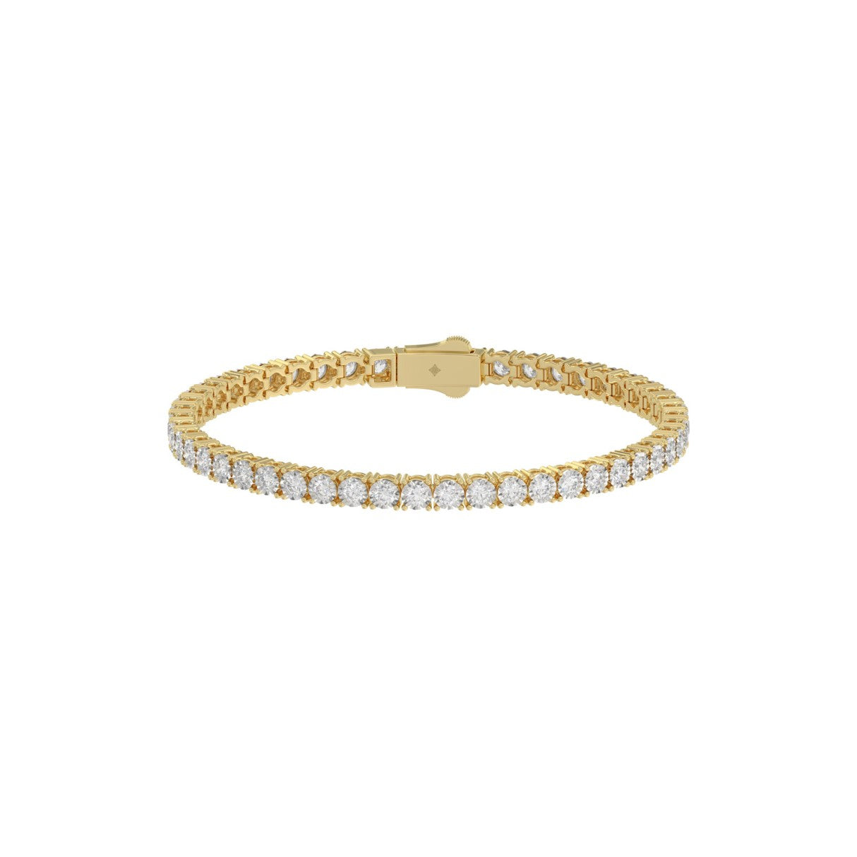 14K YELLOW GOLD 5.00CT ROUND DIAMOND MEN'S TENNIS BRACELET