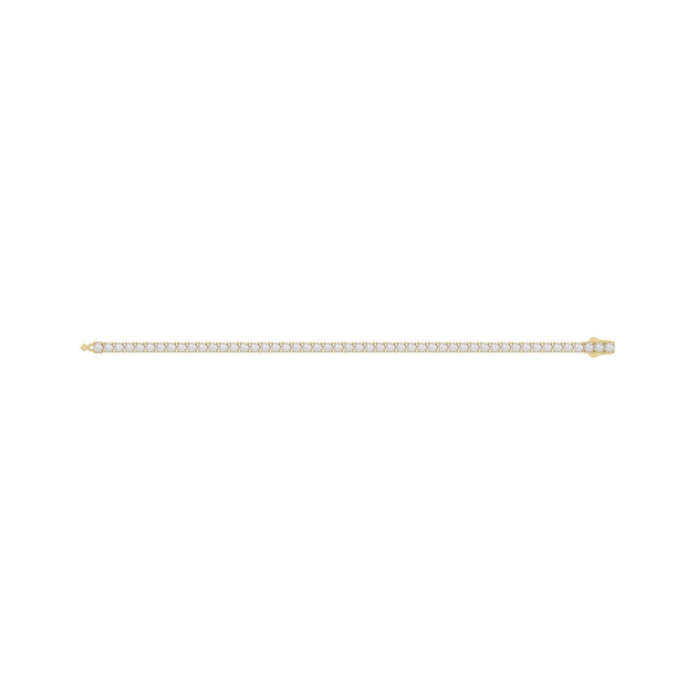 14K YELLOW GOLD 5.00CT ROUND DIAMOND MEN'S TENNIS BRACELET