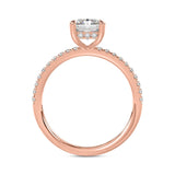 14K ROSE GOLD 1 3/4CT ROUND/RADIANT DIAMOND LADIES RING (CENTER STONE RADIANT DIAMOND 1 1/2CT)