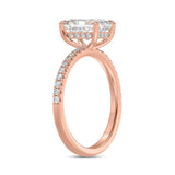 14K ROSE GOLD 1 3/4CT ROUND/RADIANT DIAMOND LADIES RING (CENTER STONE RADIANT DIAMOND 1 1/2CT)