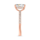 14K ROSE GOLD 1 3/4CT ROUND/RADIANT DIAMOND LADIES RING (CENTER STONE RADIANT DIAMOND 1 1/2CT)