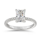 14K WHITE GOLD 1 3/4CT ROUND/RADIANT DIAMOND LADIES RING (CENTER STONE RADIANT DIAMOND 1 1/2CT)