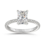 14K WHITE GOLD 1 3/4CT ROUND/RADIANT DIAMOND LADIES RING (CENTER STONE RADIANT DIAMOND 1 1/2CT)