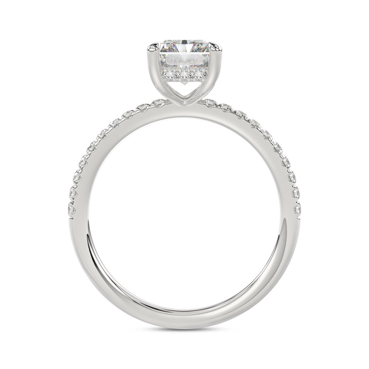 14K WHITE GOLD 1 3/4CT ROUND/RADIANT DIAMOND LADIES RING (CENTER STONE RADIANT DIAMOND 1 1/2CT)