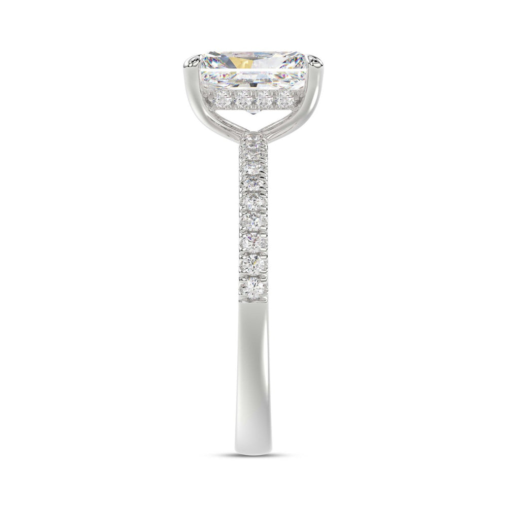 14K WHITE GOLD 1 3/4CT ROUND/RADIANT DIAMOND LADIES RING (CENTER STONE RADIANT DIAMOND 1 1/2CT)