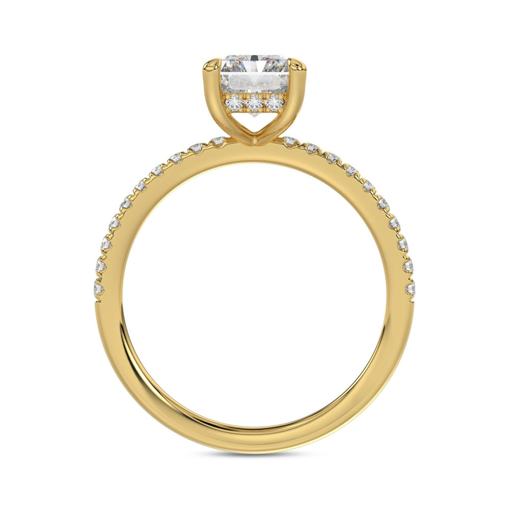 14K YELLOW GOLD 1 3/4CT ROUND/RADIANT DIAMOND LADIES RING (CENTER STONE RADIANT DIAMOND 1 1/2CT)