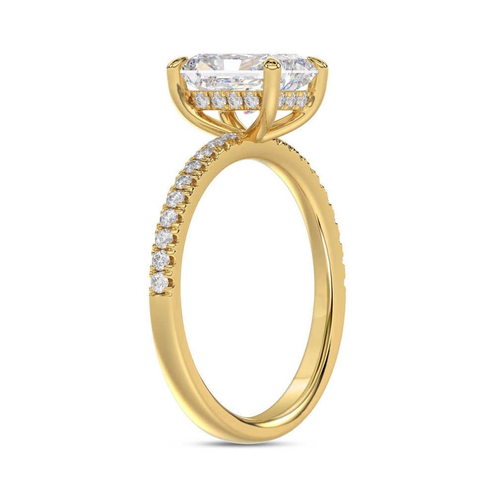 14K YELLOW GOLD 1 3/4CT ROUND/RADIANT DIAMOND LADIES RING (CENTER STONE RADIANT DIAMOND 1 1/2CT)