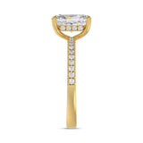 14K YELLOW GOLD 1 3/4CT ROUND/RADIANT DIAMOND LADIES RING (CENTER STONE RADIANT DIAMOND 1 1/2CT)