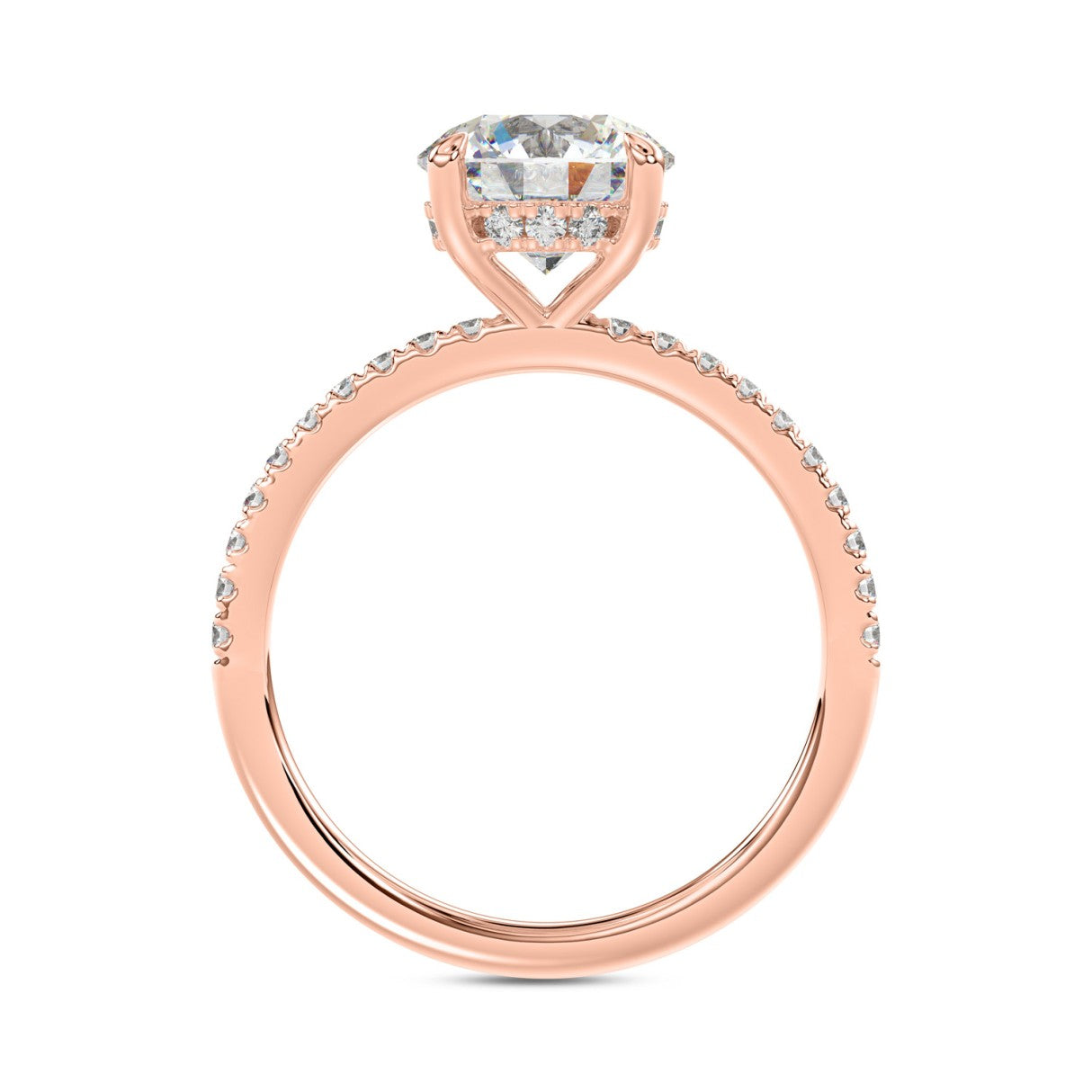 14K ROSE GOLD 1 3/4CT ROUND DIAMOND LADIES RING (CENTER STONE ROUND DIAMOND 1 1/2CT)